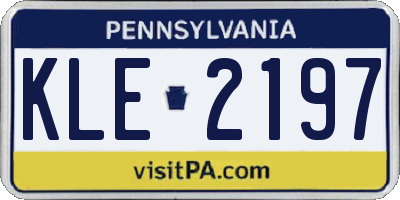PA license plate KLE2197