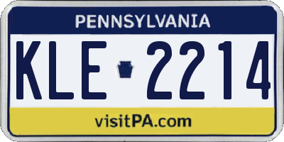 PA license plate KLE2214