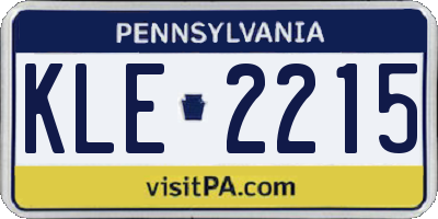 PA license plate KLE2215