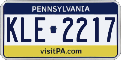 PA license plate KLE2217
