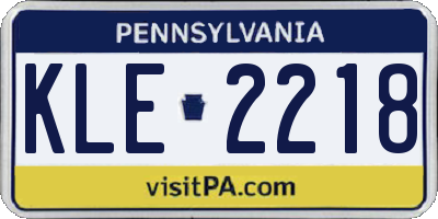 PA license plate KLE2218