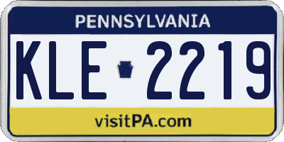PA license plate KLE2219