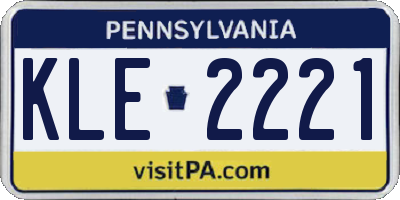 PA license plate KLE2221