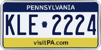 PA license plate KLE2224