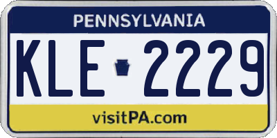 PA license plate KLE2229