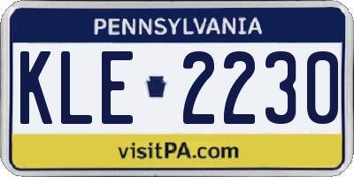 PA license plate KLE2230