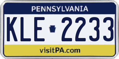PA license plate KLE2233