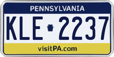PA license plate KLE2237