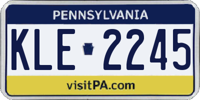 PA license plate KLE2245