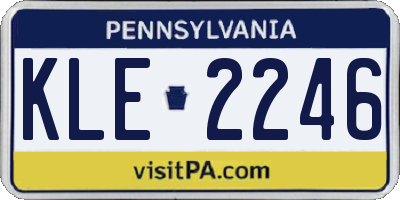 PA license plate KLE2246