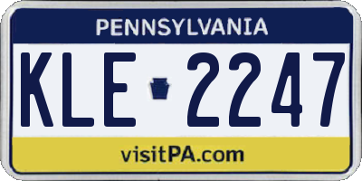 PA license plate KLE2247