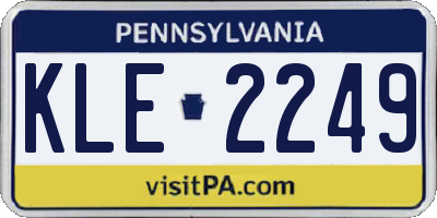 PA license plate KLE2249