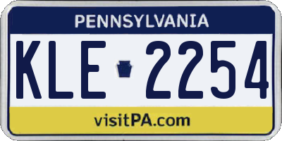 PA license plate KLE2254