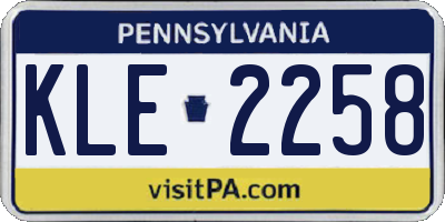 PA license plate KLE2258