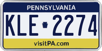 PA license plate KLE2274