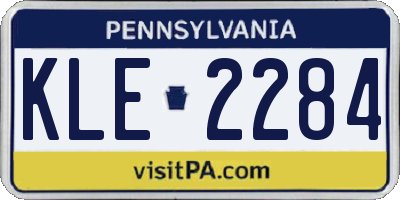 PA license plate KLE2284