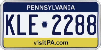 PA license plate KLE2288