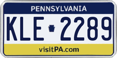 PA license plate KLE2289