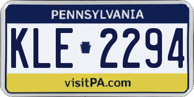 PA license plate KLE2294