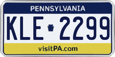 PA license plate KLE2299