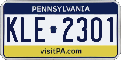 PA license plate KLE2301