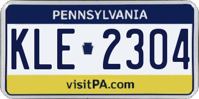 PA license plate KLE2304
