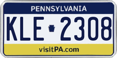 PA license plate KLE2308
