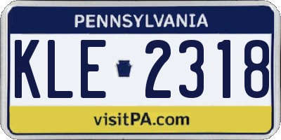 PA license plate KLE2318