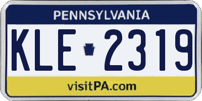 PA license plate KLE2319