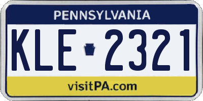 PA license plate KLE2321