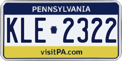 PA license plate KLE2322