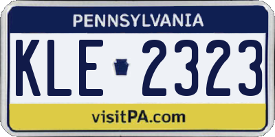 PA license plate KLE2323