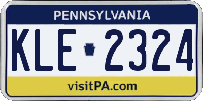 PA license plate KLE2324