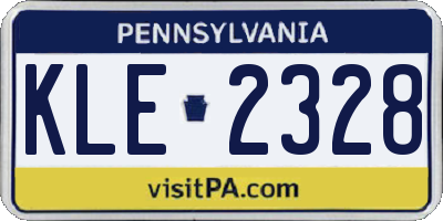 PA license plate KLE2328