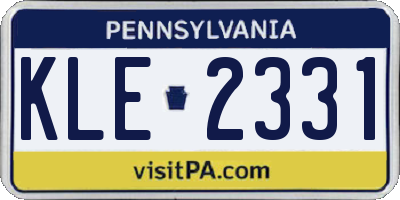 PA license plate KLE2331