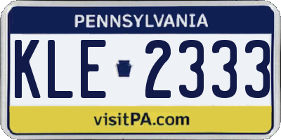 PA license plate KLE2333