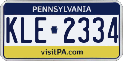 PA license plate KLE2334