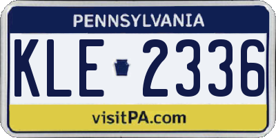 PA license plate KLE2336