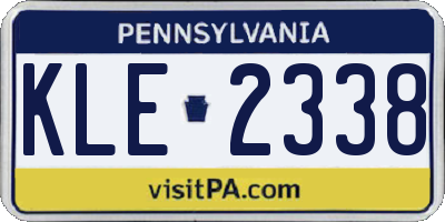PA license plate KLE2338
