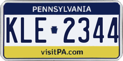 PA license plate KLE2344