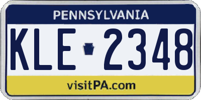 PA license plate KLE2348