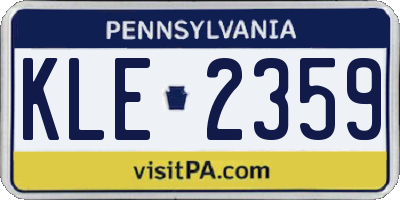 PA license plate KLE2359