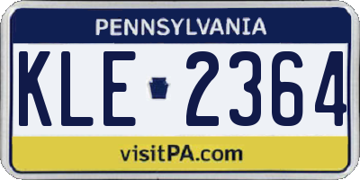 PA license plate KLE2364