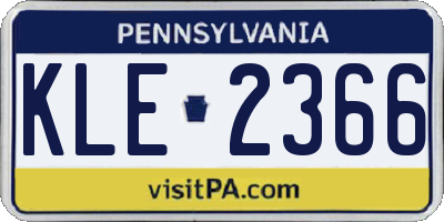 PA license plate KLE2366