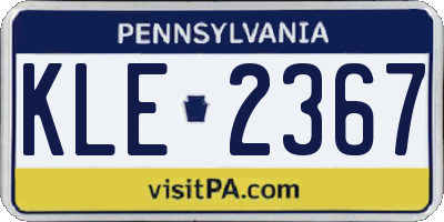 PA license plate KLE2367