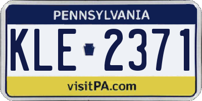 PA license plate KLE2371