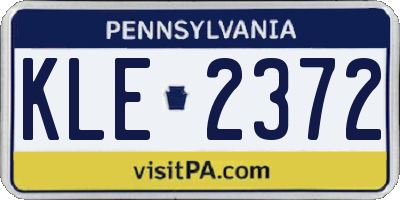 PA license plate KLE2372