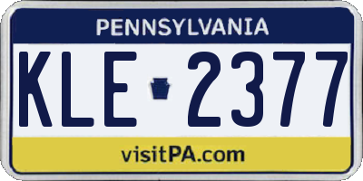 PA license plate KLE2377