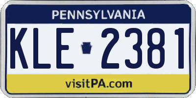 PA license plate KLE2381
