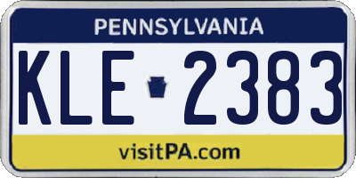 PA license plate KLE2383